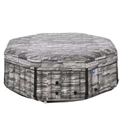 Uppblåsbart spabad Carosino stenkänsla Ø195x70 cm för 5 personer [pro.tec]