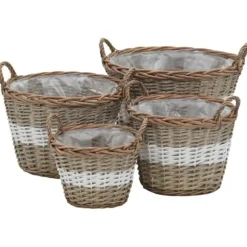 Upphöjd blomlåda i korgmaterial - Handgjorda i äkta rotting | Färg: Natur | Antal: 4 st
