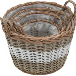 Upphöjd blomlåda i korgmaterial - Handgjorda i äkta rotting | Färg: Natur | Antal: 4 st