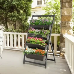 Upphöjd odlcmgslåda, 30x28x63cm, svartbrun