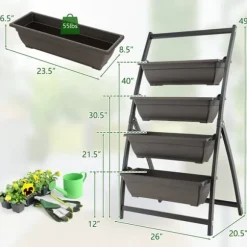 Upphöjd odlcmgslåda, 30x28x63cm, svartbrun