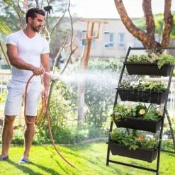 Upphöjd odlcmgslåda, 30x28x63cm, svartbrun