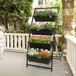 Upphöjd odlcmgslåda, 30x28x63cm, svartbrun