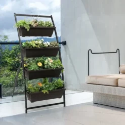 Upphöjd odlcmgslåda, 30x28x63cm, svartbrun