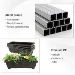 Upphöjd odlcmgslåda, 30x28x63cm, svartbrun