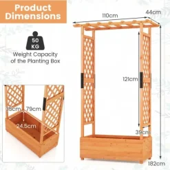 Upphöjd odlingsbädd, 201×44×114 cm, Orange