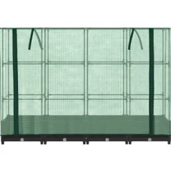 Upphöjd odlingsbädd med växthusöverdrag rottinglook 160x40x123 cm