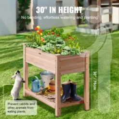 Upphöjd odlingsbädd, 86x46x76 cm, naturträ, trä