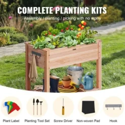 Upphöjd odlingsbädd, 86x46x76 cm, naturträ, trä