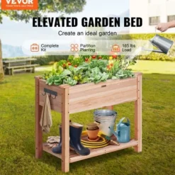 Upphöjd odlingsbädd, 86x46x76 cm, naturträ, trä