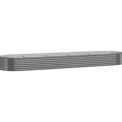 Upphöjd odlingslåda av pulverlackerat stål 396x100x36 cm | Färg: Antracit | Storlek: 396x100x36 cm