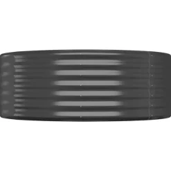 Upphöjd odlingslåda av pulverlackerat stål 396x100x36 cm | Färg: Antracit | Storlek: 396x100x36 cm