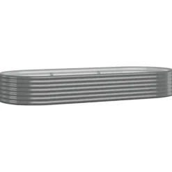 Upphöjd odlingslåda av pulverlackerat stål | Färg: Grå | Storlek: 249x100x36 cm