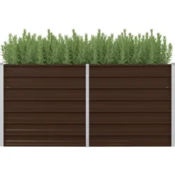 Upphöjd odlingslåda brun 160x80x77 cm galvaniserat stål