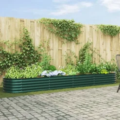 Upphöjd odlingslåda Grön 400 x 80 x 44 cm Stål