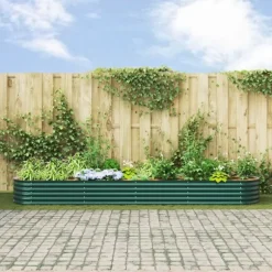 Upphöjd odlingslåda Grön 400 x 80 x 44 cm Stål