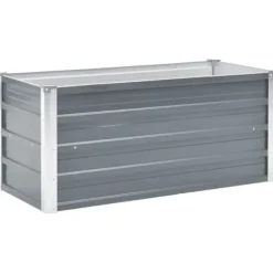 Upphöjd odlingslåda i galvaniserat stål - 100x40x45 cm | Färg: Grå | Stabil och väderbeständig