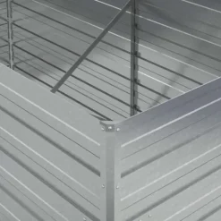 Upphöjd odlingslåda i galvaniserat stål - Planteringslåda | Färg: Silver | Storlek: 160x80x77 cm