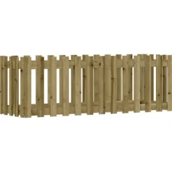 Upphöjd odlingslåda i impregnerad furu - Trädgårdslåda med staket-design | Storlek: 150x50x50 cm