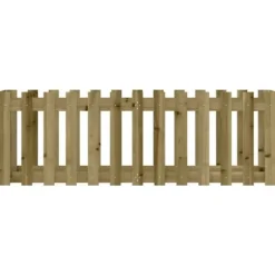 Upphöjd odlingslåda i impregnerad furu - Trädgårdslåda med staket-design | Storlek: 150x50x50 cm