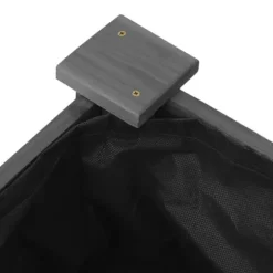 Upphöjd odlingslåda i massivt granträ med foder | Storlek: 240x45x25 cm | Färg: Grå