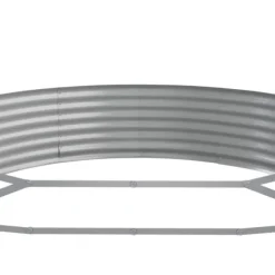 Upphöjd odlingslåda i pulverlackerat stål - Trädgårdsplanterare | Färg: Silver | Storlek: 523x140x36 cm