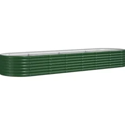 Upphöjd odlingslåda i pulverlackerat stål | Färg: Grön | Storlek: 296x80x36 cm