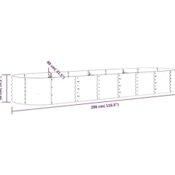Upphöjd odlingslåda i pulverlackerat stål | Färg: Grön | Storlek: 296x80x36 cm