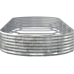 Upphöjd odlingslåda i pulverlackerat stål | Storlek: 373x140x36 cm | Färg: Silver