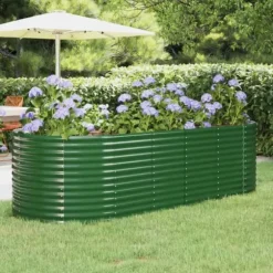 Upphöjd odlingslåda i pulverlackerat stål | Färg: Grön | Storlek: 249x100x68 cm