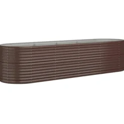 Upphöjd odlingslåda i pulverlackerat stål | Färg: Brun | Storlek: 296x80x68 cm