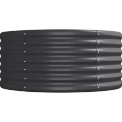 Upphöjd odlingslåda i pulverlackerat stål - Trädgårdsanvändning | Färg: Antracit | Storlek: 224x80x36 cm