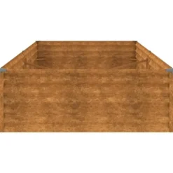 Upphöjd odlingslåda i rosttrögt stål - Hållbar och dekorativ | Storlek: 195x100x36 cm | Färg: Brunt