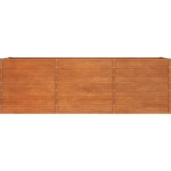 Upphöjd odlingslåda i rosttrögt stål - Hållbar trädgårdslösning | Storlek: 240x80x77 cm | Färg: Rostbrun