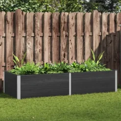 Upphöjd odlingslåda i WPC - Modern blom- och växtbädd | Färg: Grå | Storlek: 250x100x54 cm