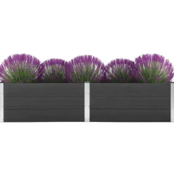 Upphöjd odlingslåda i WPC - Modern blom- och växtbädd | Färg: Grå | Storlek: 250x100x54 cm