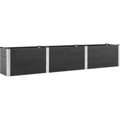 Upphöjd odlingslåda i WPC - Hållbar och väderbeständig | Färg: Grå | Storlek: 300x50x54 cm