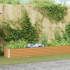 Upphöjd odlingslåda Ljusbrun 775 x 50 x 36 cm Galvaniserat Stål