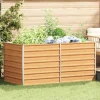 Upphöjd odlingslåda Ljusbrun 160 x 80 x 77 cm Galvaniserat Stål