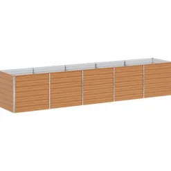 Upphöjd odlingslåda Ljusbrun 400 x 80 x 77 cm Galvaniserat Stål