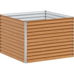 Upphöjd odlingslåda Ljusbrun 98 x 100 x 68 cm Galvaniserat Stål