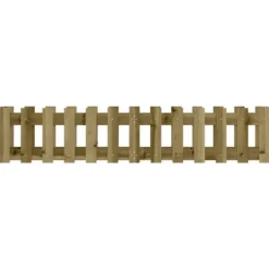 Upphöjd odlingslåda med staket-design i impregnerad furu | Storlek: 150x30x30 cm | Färg: Natur