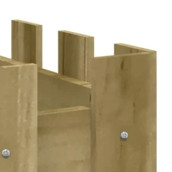 Upphöjd odlingslåda med staket-design i impregnerad furu | Storlek: 150x30x30 cm | Färg: Natur