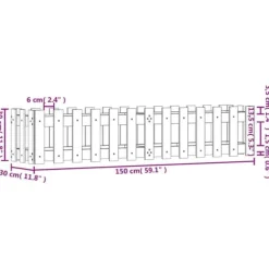 Upphöjd odlingslåda med staket-design i impregnerad furu | Storlek: 150x30x30 cm | Färg: Natur
