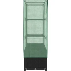 Upphöjd odlingslåda med växthusöverdrag i rottinglook | Storlek: 120x40x138 cm