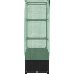 Upphöjd odlingslåda med växthusöverdrag i rottinglook | Storlek: 80x40x138 cm