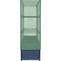 Upphöjd odlingslåda med växthusöverdrag - Rottinglook | Storlek: 160x40x138 cm