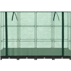 Upphöjd odlingslåda med växthusöverdrag - Rottinglook | Storlek: 160x40x123 cm