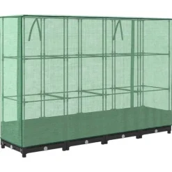 Upphöjd odlingslåda med växthusöverdrag - Rottinglook | Storlek: 160x40x123 cm