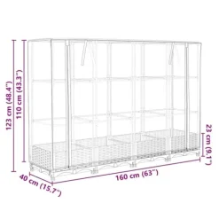 Upphöjd odlingslåda med växthusöverdrag - Rottinglook | Storlek: 160x40x123 cm